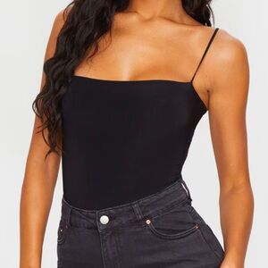 Black Spaghetti Strap Bodysuit
